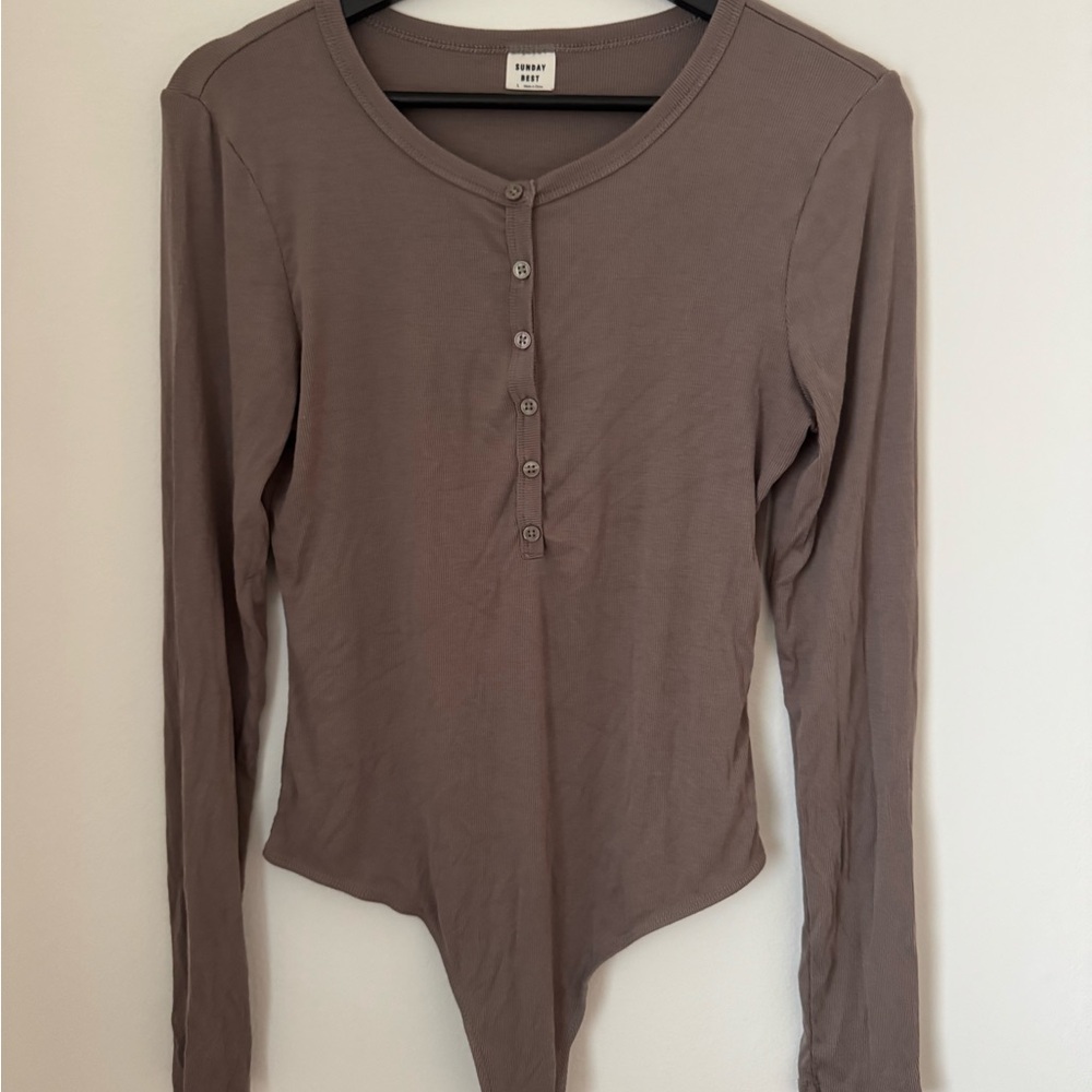 Sunday Best Cocoa Button-Up Bodysuit